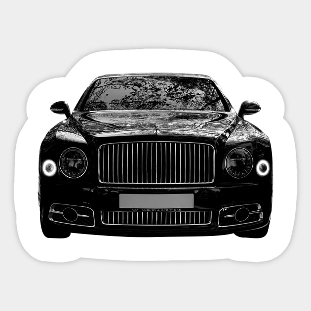 Bentley Mulsanne Speed  Cars Form Black Design Sticker by WildenRoseDesign1